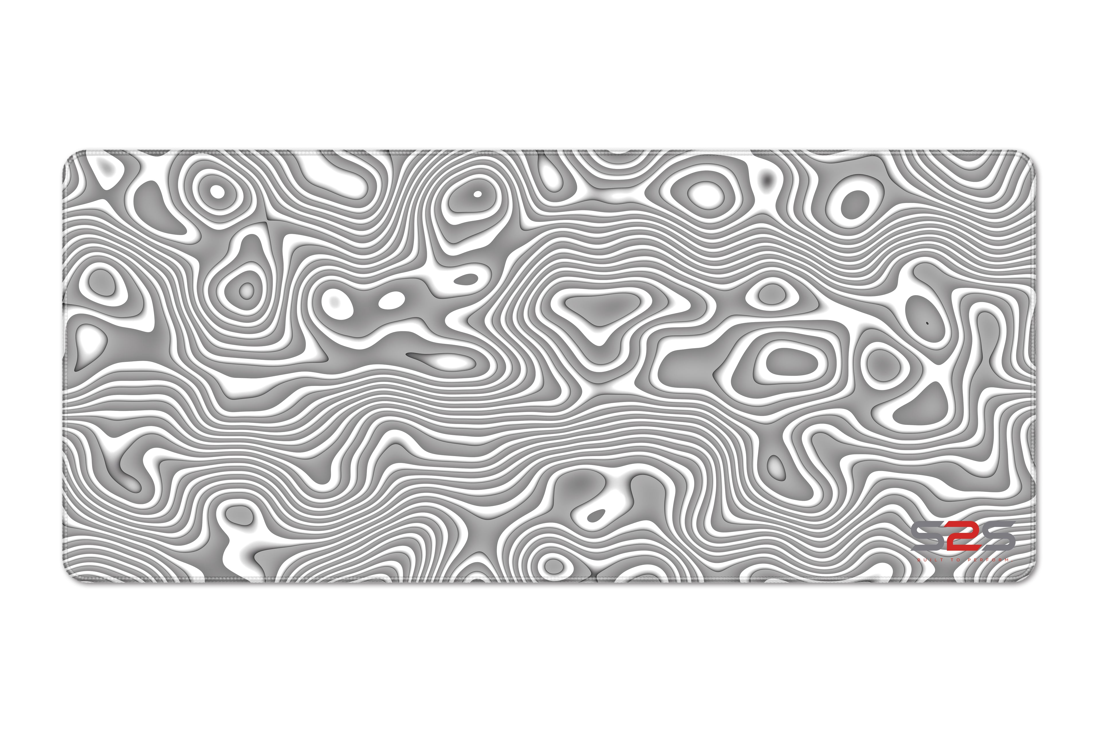 S2S XXL Mousepad - Silver Topographic